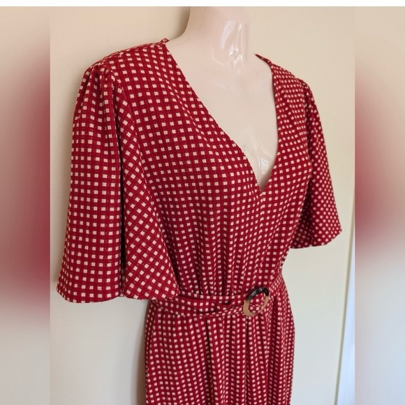 Anthropologie Ett:Twa Margaret Jumpsuit Red And White 6 - Picture 7 of 9